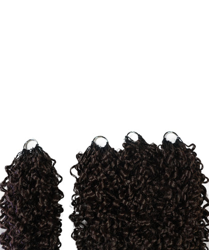 LUXLUXE Burmese Synthetic Crochet Hair Extensions – 14" 85g, 18" 110g, 22" 132g Pre Separated 100 Strands Feather Hairpiece for Soft Curly Protective Styles