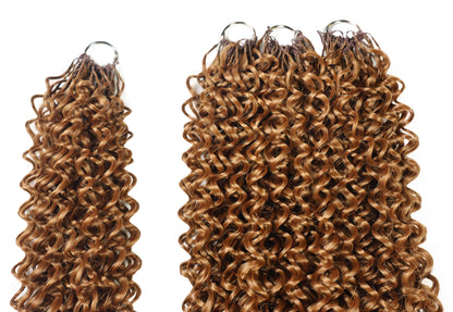LUXLUXE Water Curl Synthetic Crochet Hair Extensions – Available in 14"  78g 18" 100g & 22" 120g Pre Separated 100 Strands Feather Hairpiece for Natural Bouncy Curls