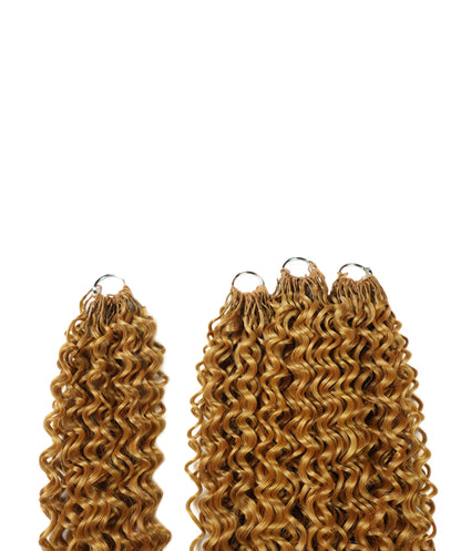 LUXLUXE Water Curl Synthetic Crochet Hair Extensions – Available in 14"  78g 18" 100g & 22" 120g Pre Separated 100 Strands Feather Hairpiece for Natural Bouncy Curls