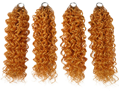 LUXLUXE Dominican Synthetic Crochet Hair Extensions – 14" 78g, 18" 100g, 22" 120g Pre Separated 100 Strands Feather Curly Hairpiece