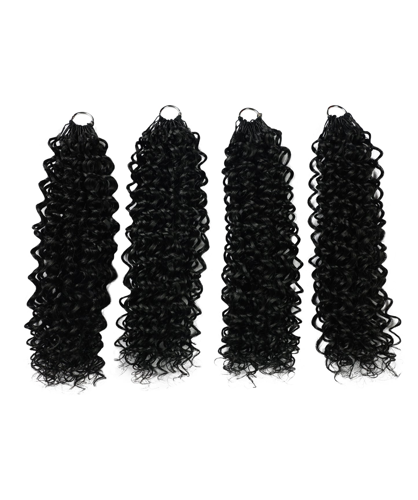 LUXLUXE Water Curl Synthetic Crochet Hair Extensions – Available in 14"  78g 18" 100g & 22" 120g Pre Separated 100 Strands Feather Hairpiece for Natural Bouncy Curls