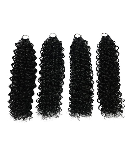 LUXLUXE Water Curl Synthetic Crochet Hair Extensions – Available in 14"  78g 18" 100g & 22" 120g Pre Separated 100 Strands Feather Hairpiece for Natural Bouncy Curls