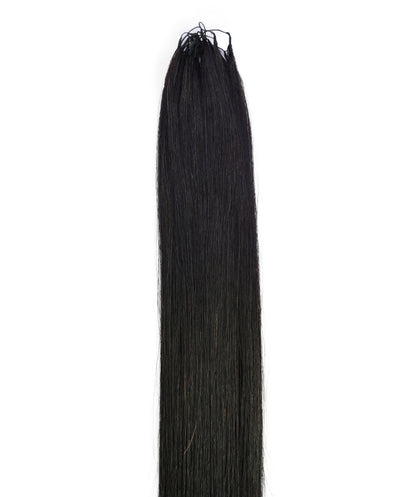 LUXLUXE Knotless Silk Straight Crochet Human Hair Extensions - Natural Black 14" 40g 16" 45g & 18" 50g Pre Separated 40 Strands Feather hairpiece for Women
