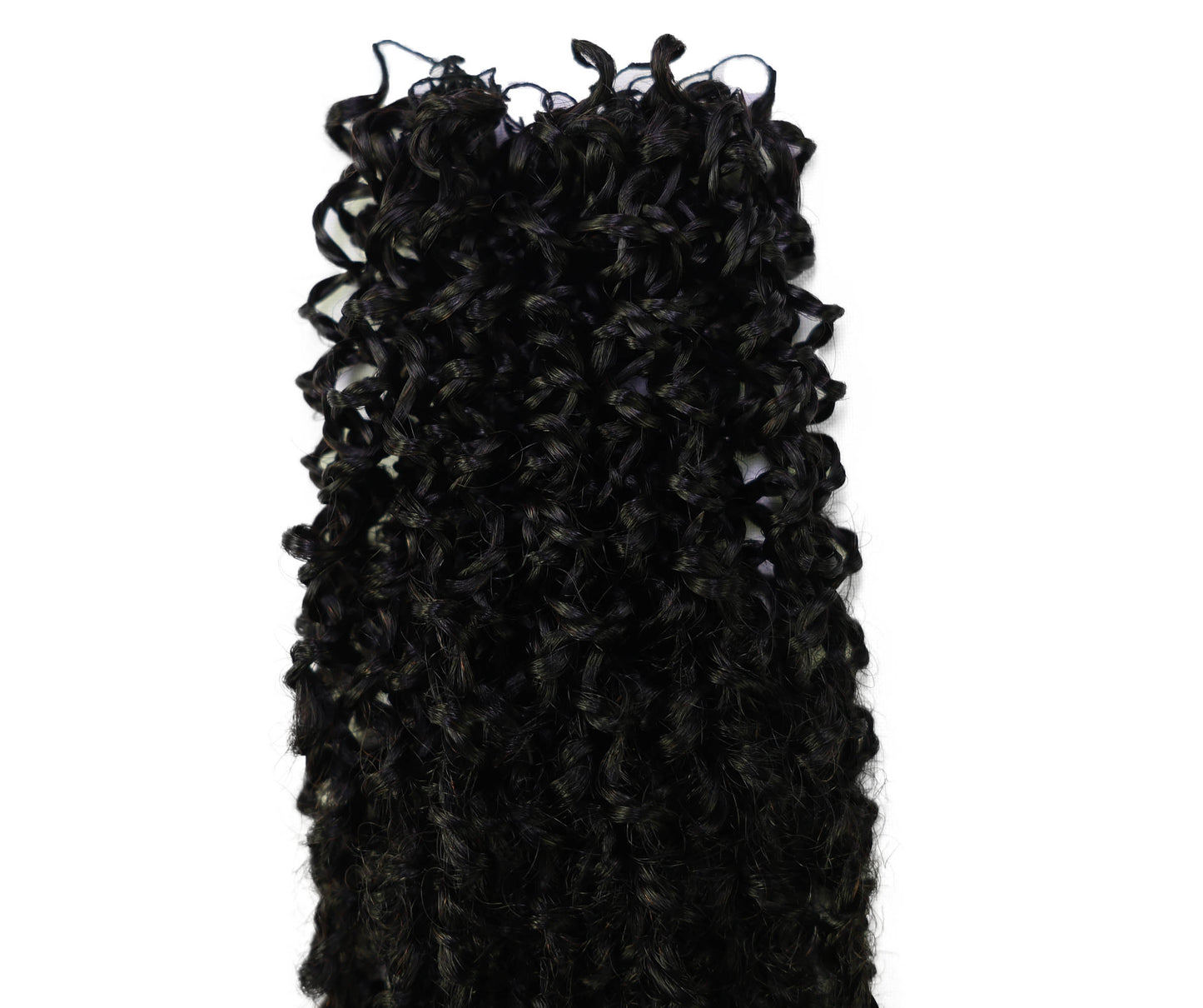 LUXLUXE Knotless Micro Yanky Curly Pre Looped Crochet Human Hair Extensions - Natural Black 14" 40g 16" 45g & 18" 50g Pre Separated 40 Strands Feather Protective Style