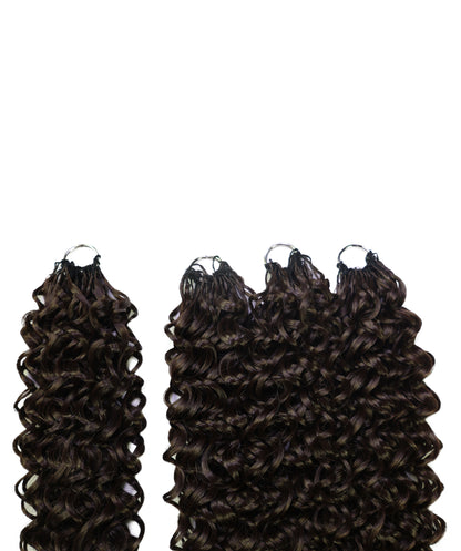 LUXLUXE Dominican Synthetic Crochet Hair Extensions – 14" 85g, 18" 110g, 22" 132g Pre Separated 100 Strands Feather Curly Hairpiece