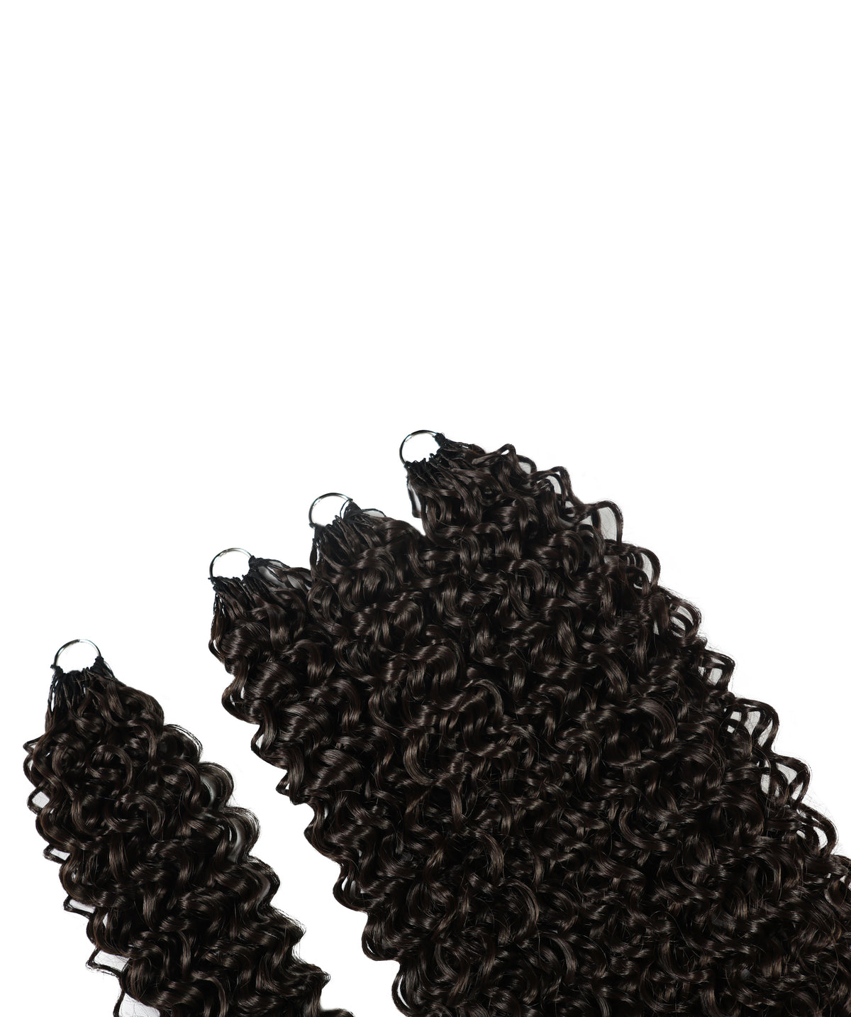 LUXLUXE Dominican Synthetic Crochet Hair Extensions – 14" 85g, 18" 110g, 22" 132g Pre Separated 100 Strands Feather Curly Hairpiece