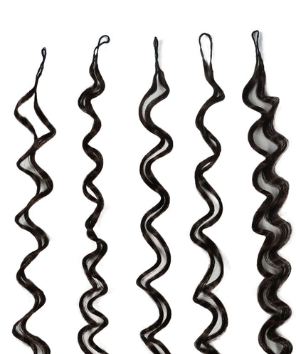 LUXLUXE Hawaiian Synthetic Crochet Hair Extensions – 14" 85g, 18" 110g, 22" 132g  Pre Separated 100 Strands Feather Hairpiece for Curly Protective Styles