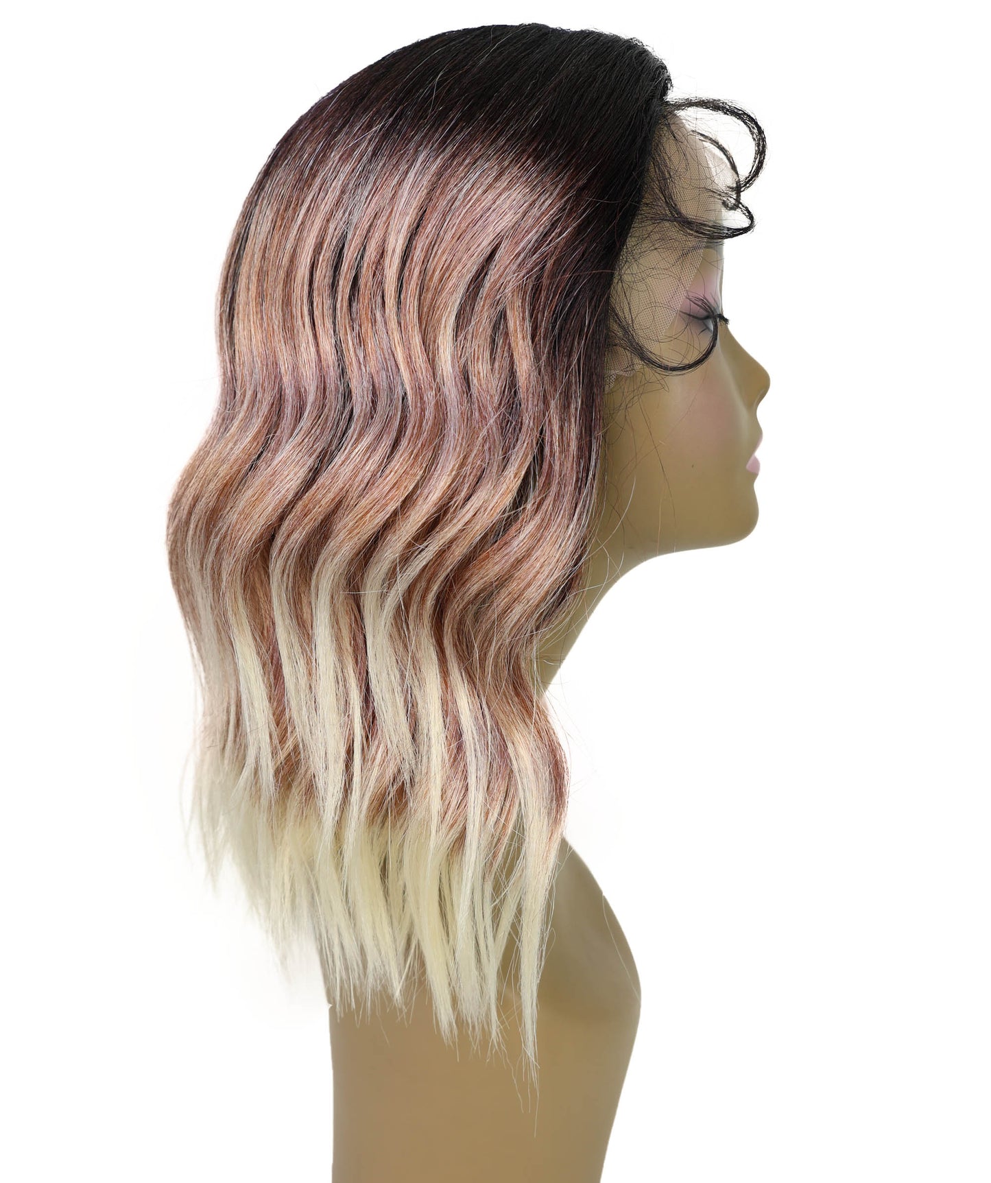 Ginna Mid-Length Wavy 13.5 inch Wig Natural-Looking Waves with Defined Center Part
