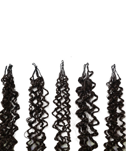 LUXLUXE Burmese Synthetic Crochet Hair Extensions – 14" 85g, 18" 110g, 22" 132g Pre Separated 100 Strands Feather Hairpiece for Soft Curly Protective Styles