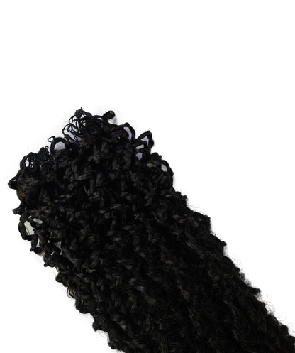 LUXLUXE Knotless Micro Yanky Curly Pre Looped Crochet Human Hair Extensions - Natural Black 14" 40g 16" 45g & 18" 50g Pre Separated 40 Strands Feather Protective Style