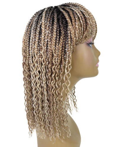 Merlene Shoulder-Length full wig Braided Curly with Box Braid Texture Bob Wig