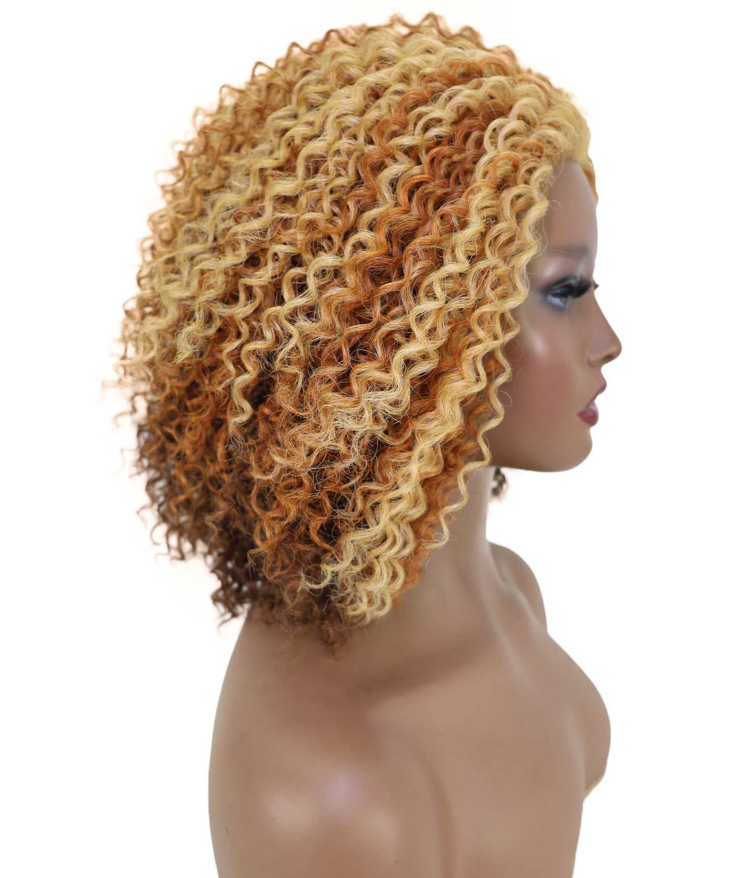 Esi Honey Blonde Lace Front Wig HD Curly Voluminous Bob for Glamorous Party, Fashion & Everyday Elegant Look