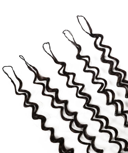 LUXLUXE Water Curl Synthetic Crochet Hair Extensions – Available in 14"  85g 18" 110g & 22" 132g Pre Separated 100 Strands Feather Hairpiece for Natural Bouncy Curls