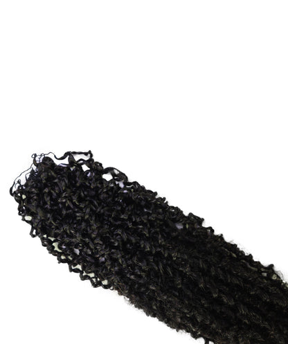 LUXLUXE Knotless Micro Yanky Curly Pre Looped Crochet Human Hair Extensions - Natural Black 14" 40g 16" 45g & 18" 50g Pre Separated 40 Strands Feather Protective Style