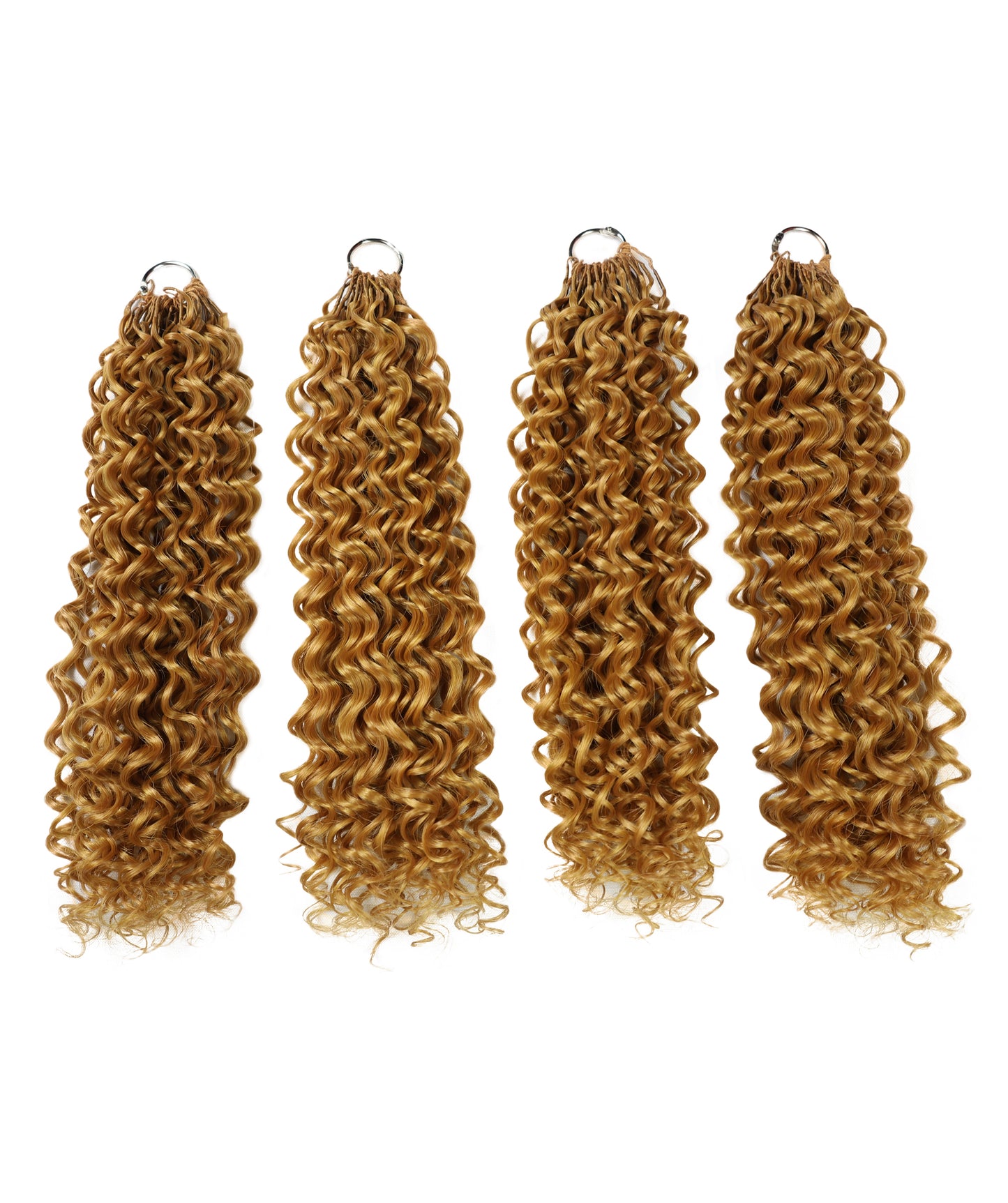 LUXLUXE Water Curl Synthetic Crochet Hair Extensions – Available in 14"  78g 18" 100g & 22" 120g Pre Separated 100 Strands Feather Hairpiece for Natural Bouncy Curls