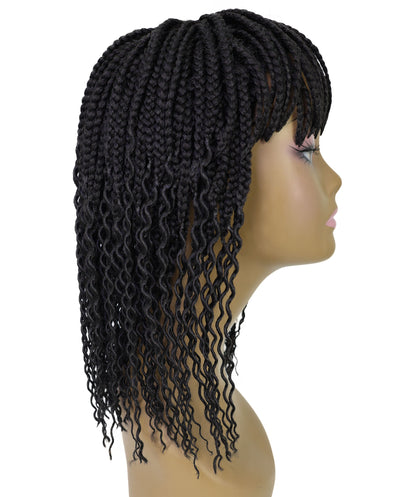Merlene Shoulder-Length full wig Braided Curly with Box Braid Texture Bob Wig