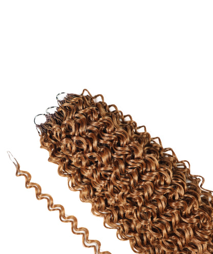 LUXLUXE Dominican Synthetic Crochet Hair Extensions – 14" 78g, 18" 100g, 22" 120g Pre Separated 100 Strands Feather Curly Hairpiece