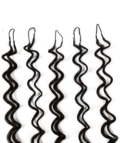 LUXLUXE Deep Wave Synthetic Crochet Hair Extensions – Available in 14"  85g 18" 110g & 22" 132g Pre Separated 100 Strands Feather Hairpiece
