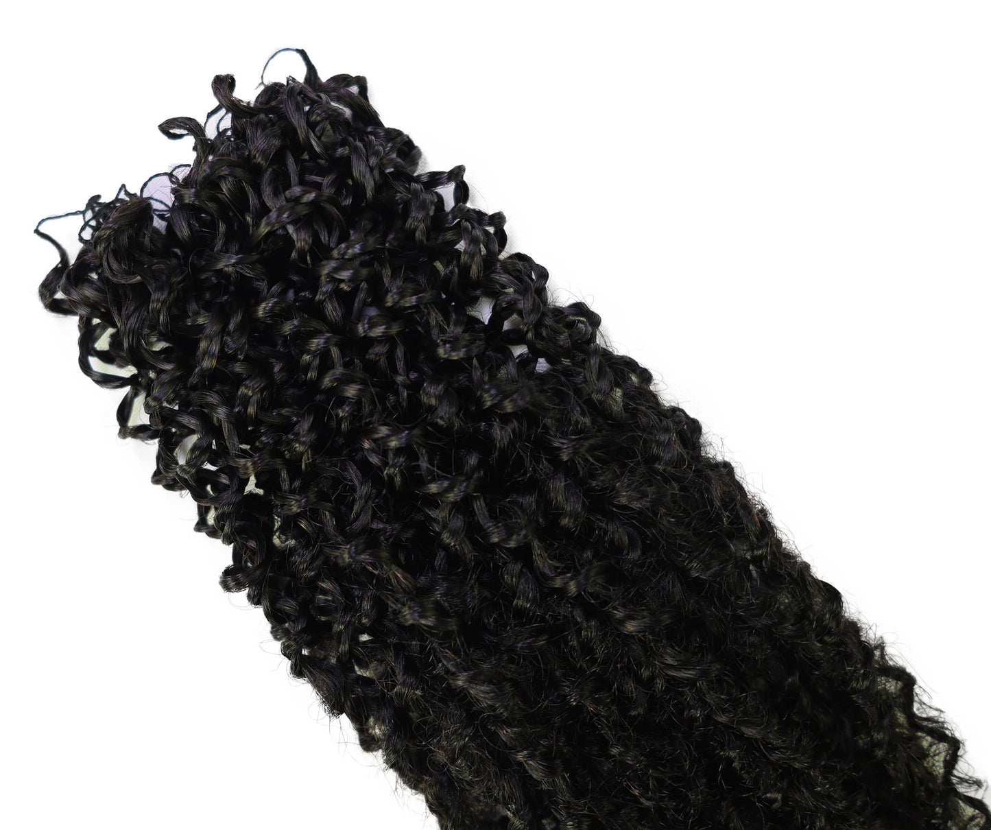 LUXLUXE Knotless Micro Yanky Curly Pre Looped Crochet Human Hair Extensions - Natural Black 14" 40g 16" 45g & 18" 50g Pre Separated 40 Strands Feather Protective Style