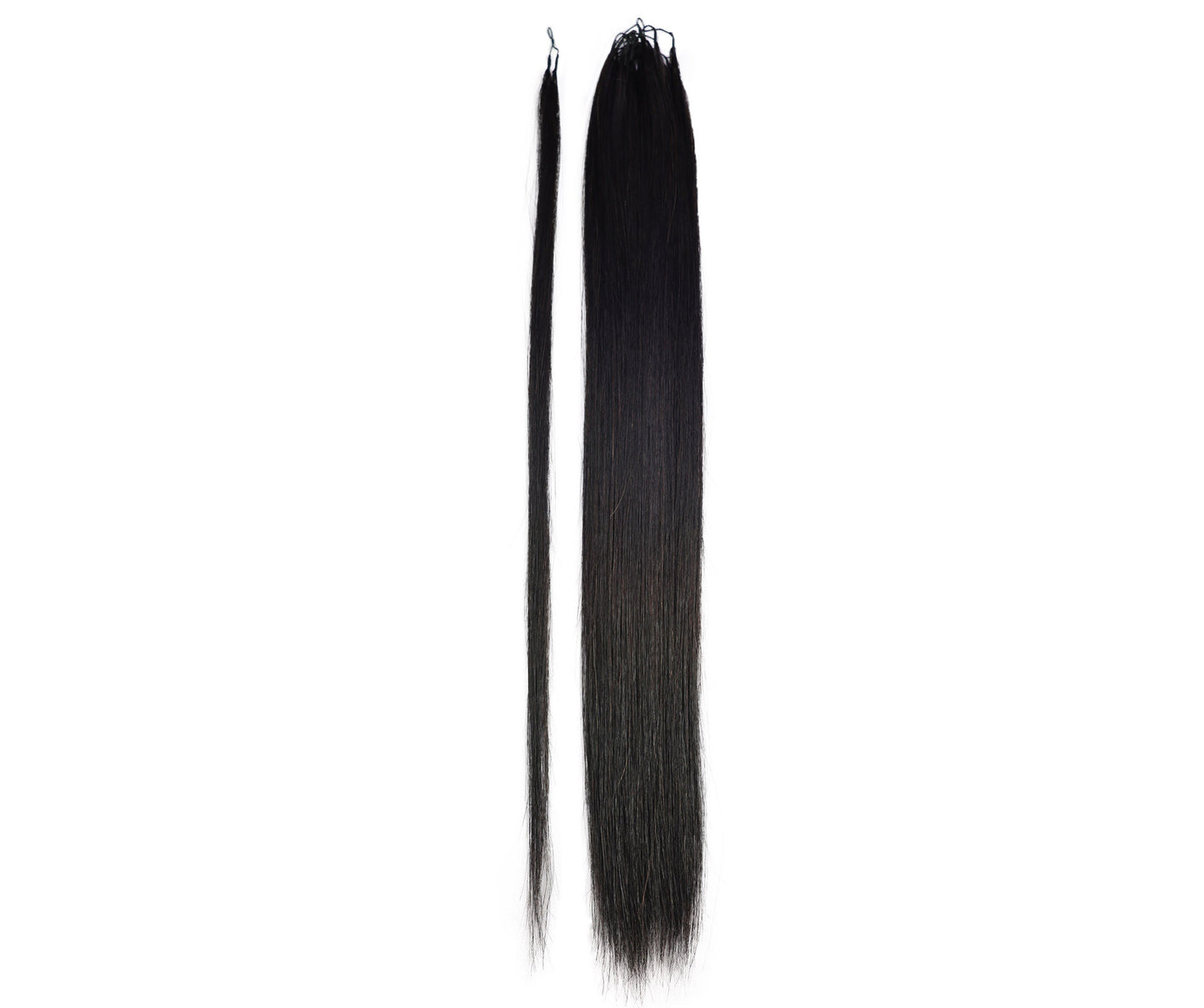 LUXLUXE Knotless Silk Straight Crochet Human Hair Extensions - Natural Black 14" 40g 16" 45g & 18" 50g Pre Separated 40 Strands Feather hairpiece for Women
