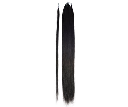 LUXLUXE Knotless Silk Straight Crochet Human Hair Extensions - Natural Black 14" 40g 16" 45g & 18" 50g Pre Separated 40 Strands Feather hairpiece for Women