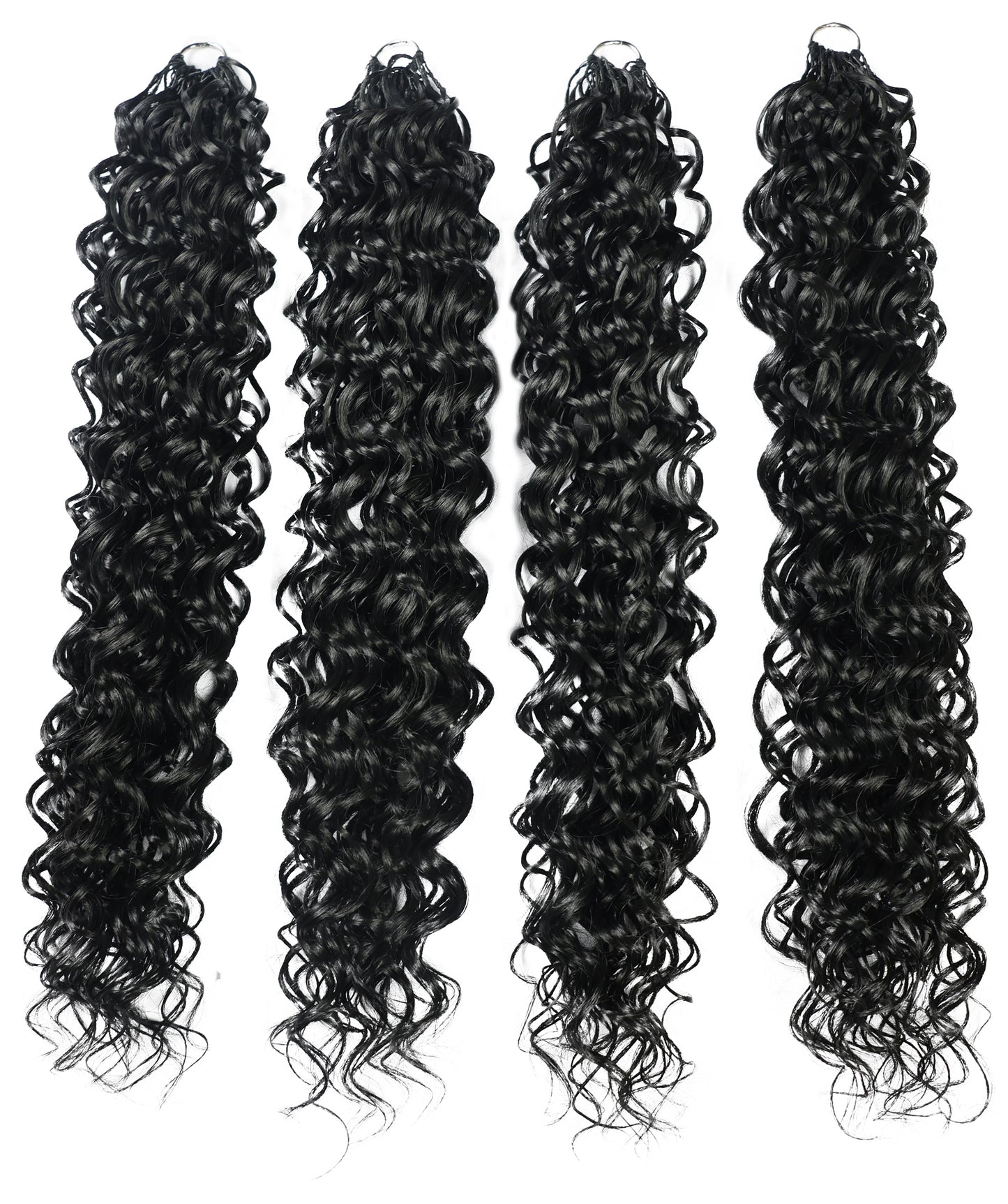 LUXLUXE Hawaiian Synthetic Crochet Hair Extensions – 14" 78g, 18" 100g, 22" 120g  Pre Separated 100 Strands Feather Hairpiece for Curly Protective Styles