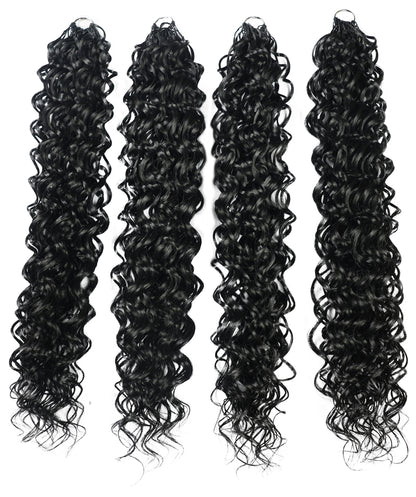 LUXLUXE Hawaiian Synthetic Crochet Hair Extensions – 14" 78g, 18" 100g, 22" 120g  Pre Separated 100 Strands Feather Hairpiece for Curly Protective Styles