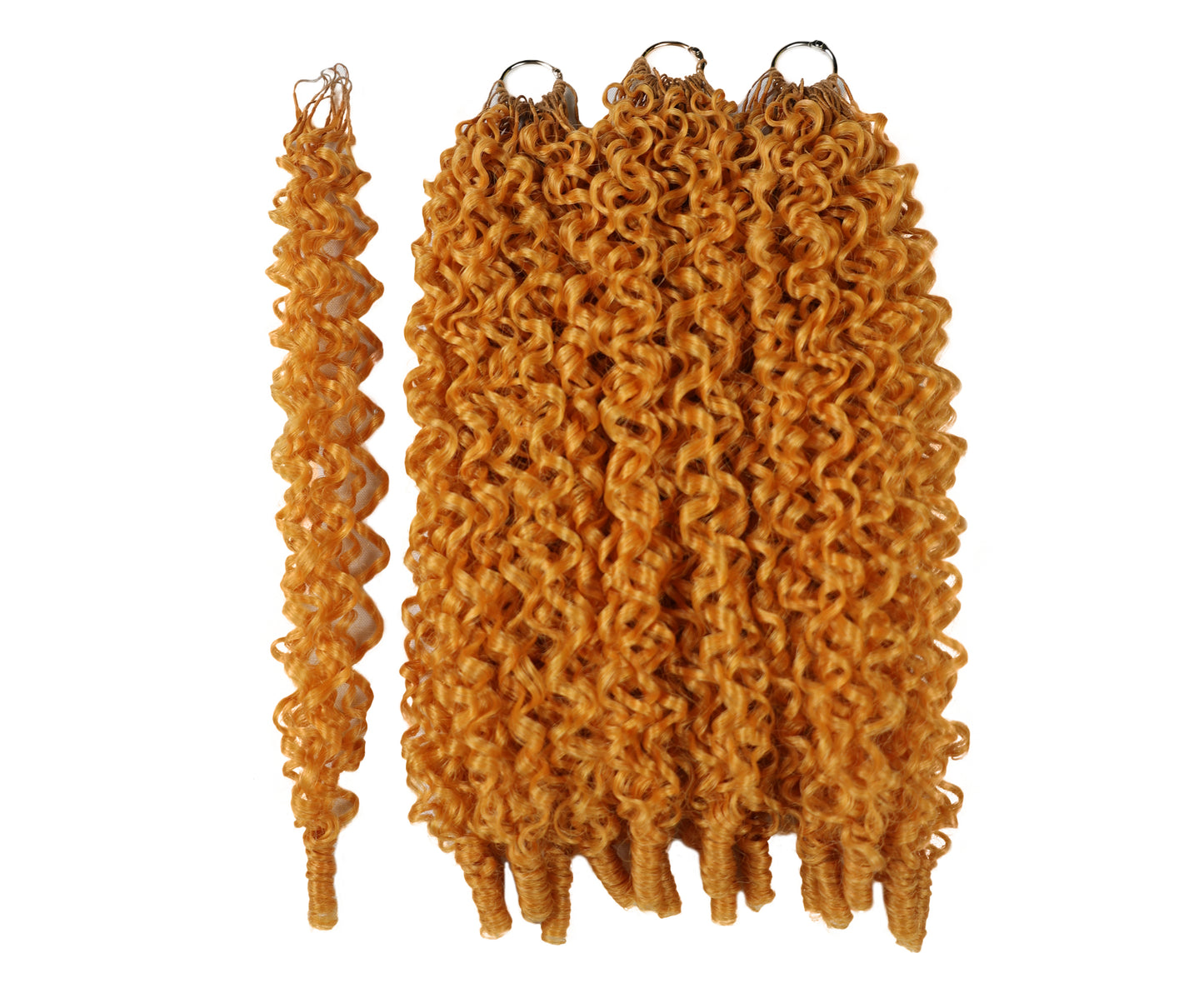 LUXLUXE Burmese Synthetic Crochet Hair Extensions – 14" 78g, 18" 100g, 22" 120g Pre Separated 100 Strands Feather Hairpiece for Soft Curly Protective Styles