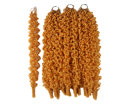 LUXLUXE Burmese Synthetic Crochet Hair Extensions – 14" 78g, 18" 100g, 22" 120g Pre Separated 100 Strands Feather Hairpiece for Soft Curly Protective Styles