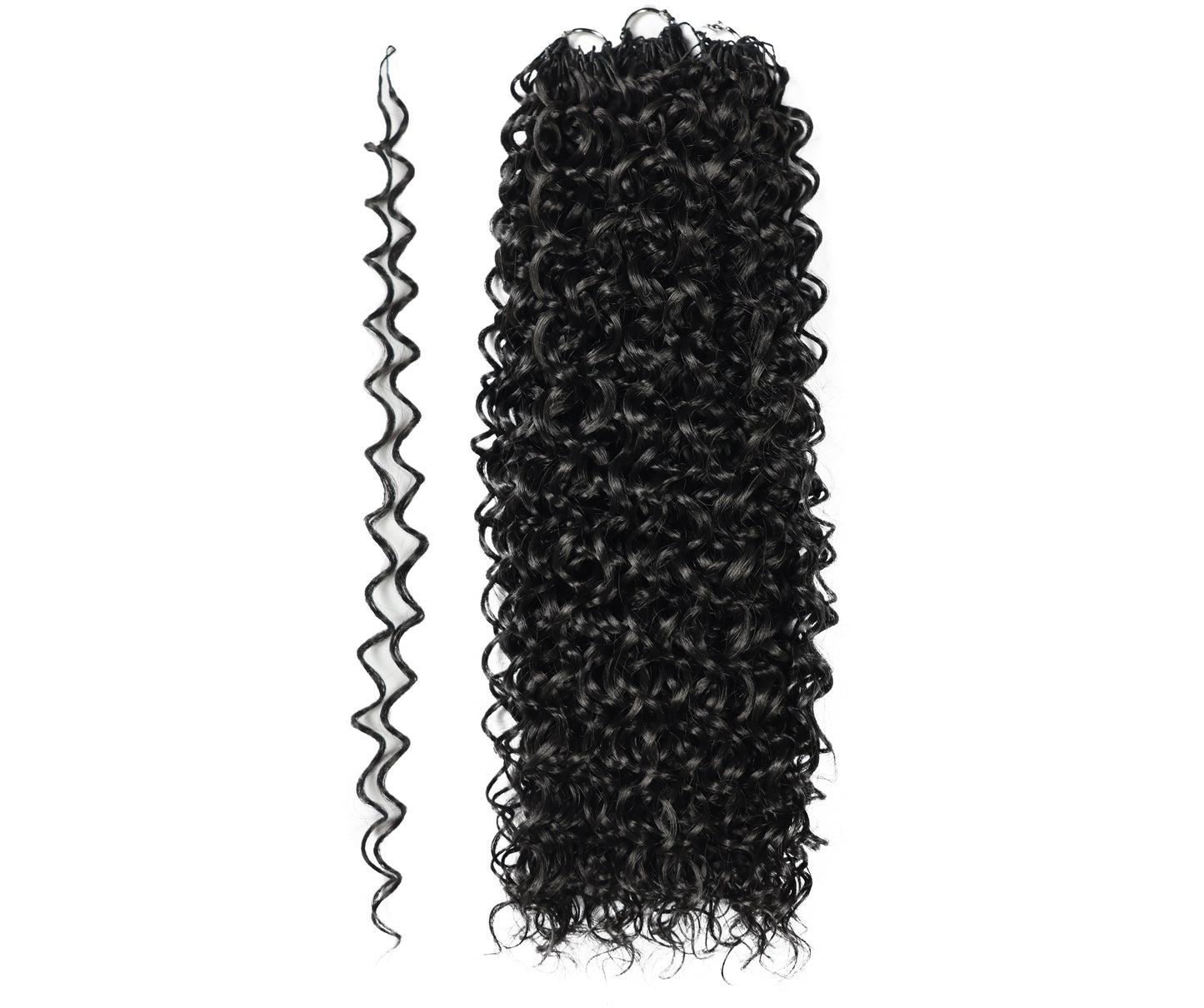 LUXLUXE Dominican Synthetic Crochet Hair Extensions – 14" 78g, 18" 100g, 22" 120g Pre Separated 100 Strands Feather Curly Hairpiece