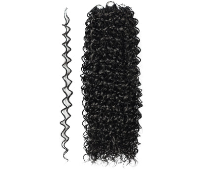 LUXLUXE Dominican Synthetic Crochet Hair Extensions – 14" 78g, 18" 100g, 22" 120g Pre Separated 100 Strands Feather Curly Hairpiece