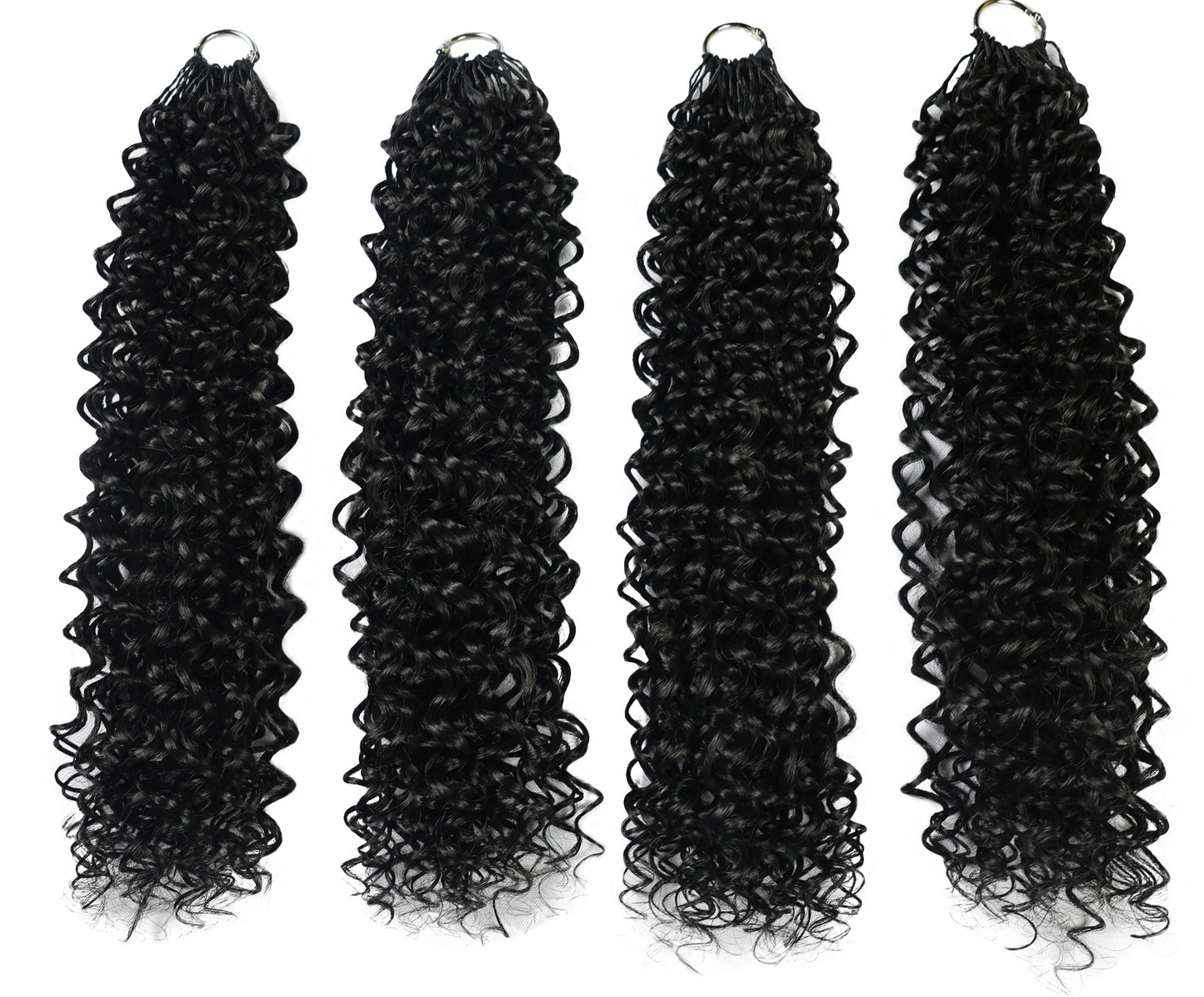LUXLUXE Water Curl Synthetic Crochet Hair Extensions – Available in 14"  78g 18" 100g & 22" 120g Pre Separated 100 Strands Feather Hairpiece for Natural Bouncy Curls