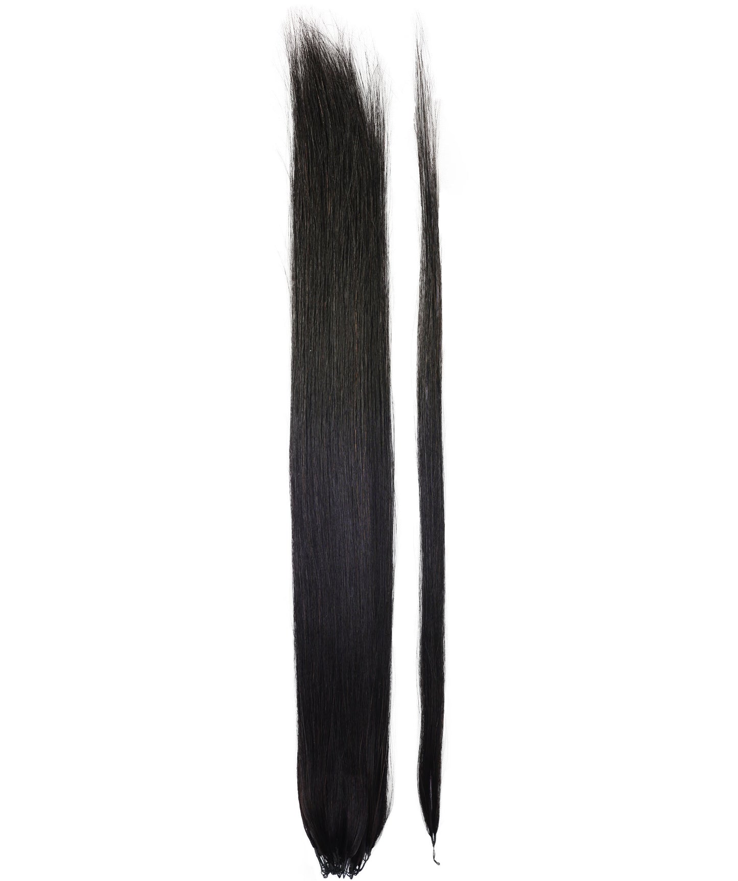 LUXLUXE Knotless Silk Straight Crochet Human Hair Extensions - Natural Black 14" 40g 16" 45g & 18" 50g Pre Separated 40 Strands Feather hairpiece for Women