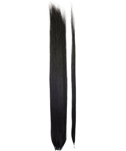 LUXLUXE Knotless Silk Straight Crochet Human Hair Extensions - Natural Black 14" 40g 16" 45g & 18" 50g Pre Separated 40 Strands Feather hairpiece for Women