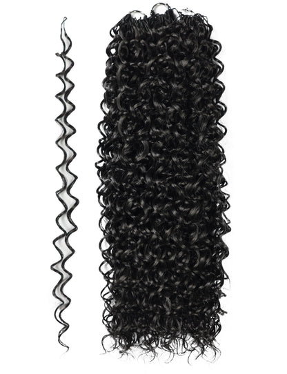 LUXLUXE Dominican Synthetic Crochet Hair Extensions – 14" 78g, 18" 100g, 22" 120g Pre Separated 100 Strands Feather Curly Hairpiece