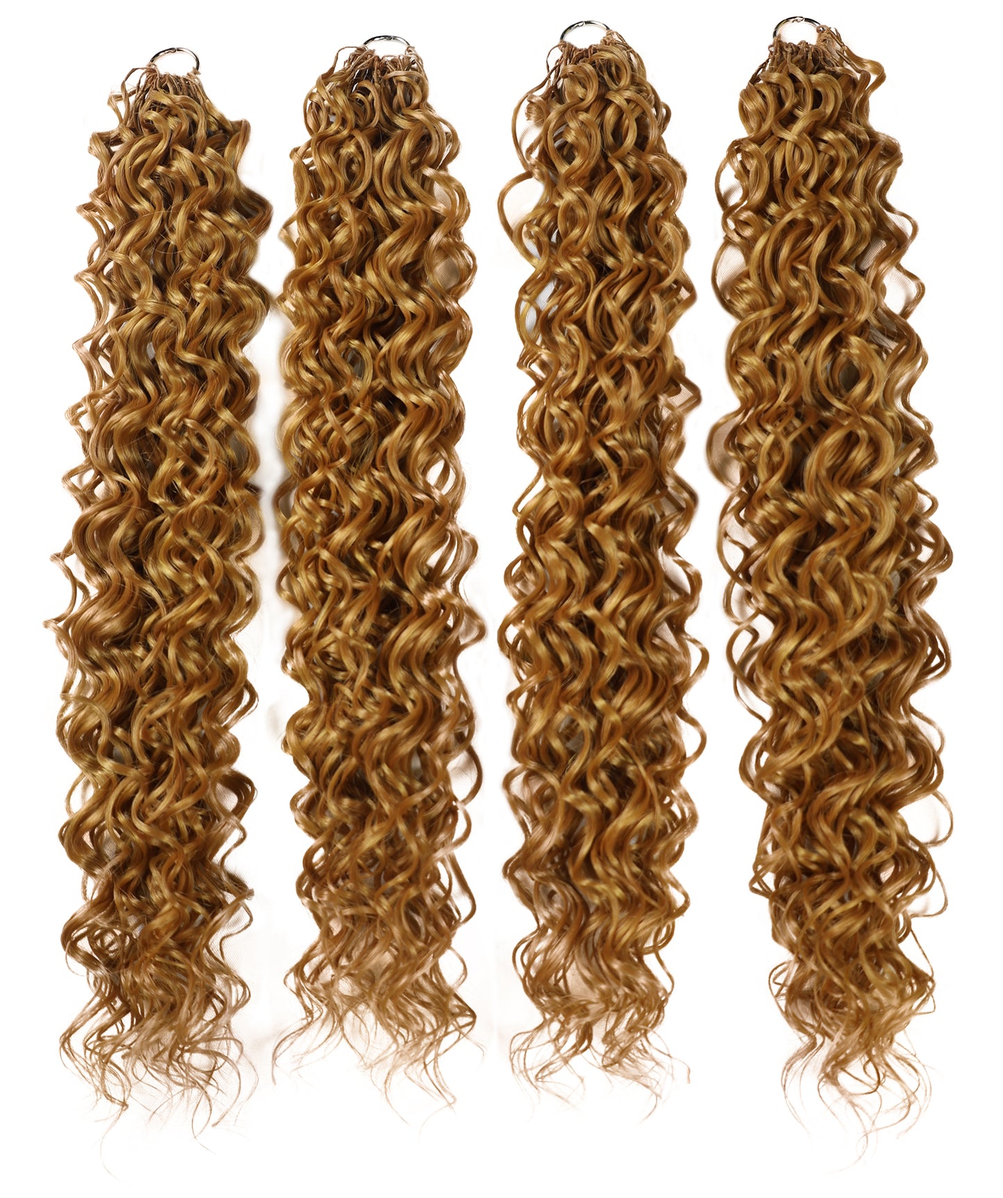 LUXLUXE Hawaiian Synthetic Crochet Hair Extensions – 14" 78g, 18" 100g, 22" 120g  Pre Separated 100 Strands Feather Hairpiece for Curly Protective Styles