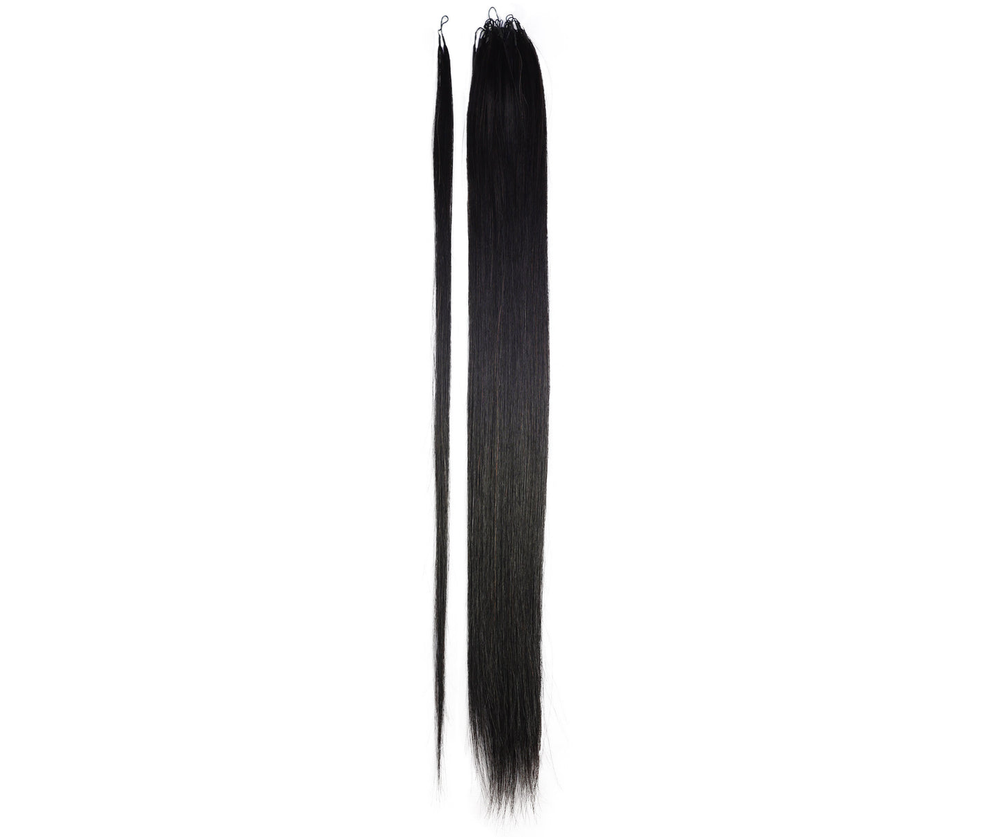 LUXLUXE Knotless Silk Straight Crochet Human Hair Extensions - Natural Black 14" 40g 16" 45g & 18" 50g Pre Separated 40 Strands Feather hairpiece for Women