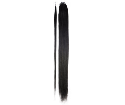 LUXLUXE Knotless Silk Straight Crochet Human Hair Extensions - Natural Black 14" 40g 16" 45g & 18" 50g Pre Separated 40 Strands Feather hairpiece for Women