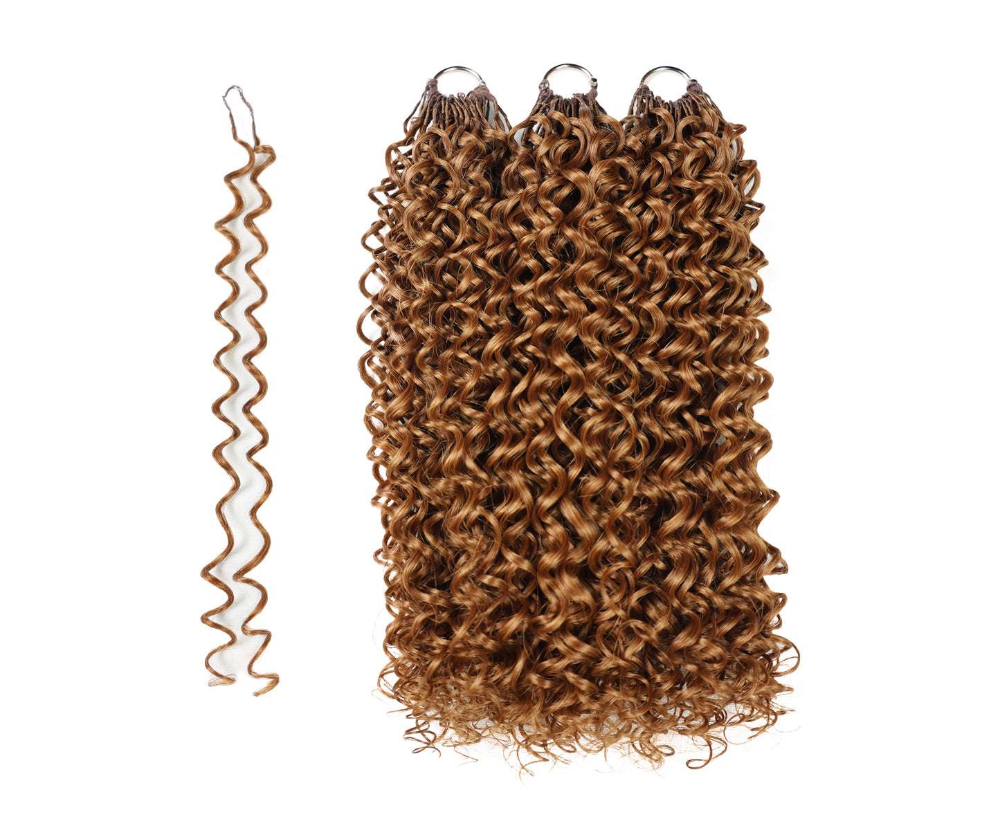 LUXLUXE Water Curl Synthetic Crochet Hair Extensions – Available in 14"  78g 18" 100g & 22" 120g Pre Separated 100 Strands Feather Hairpiece for Natural Bouncy Curls