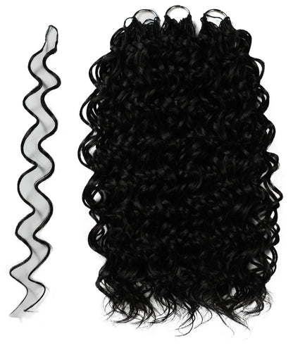 LUXLUXE Hawaiian Synthetic Crochet Hair Extensions – 14" 78g, 18" 100g, 22" 120g  Pre Separated 100 Strands Feather Hairpiece for Curly Protective Styles