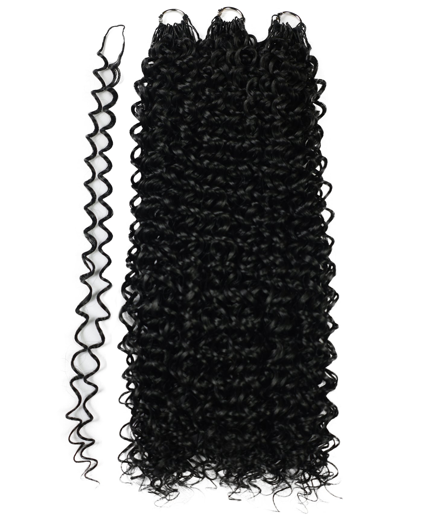 LUXLUXE Water Curl Synthetic Crochet Hair Extensions – Available in 14"  78g 18" 100g & 22" 120g Pre Separated 100 Strands Feather Hairpiece for Natural Bouncy Curls