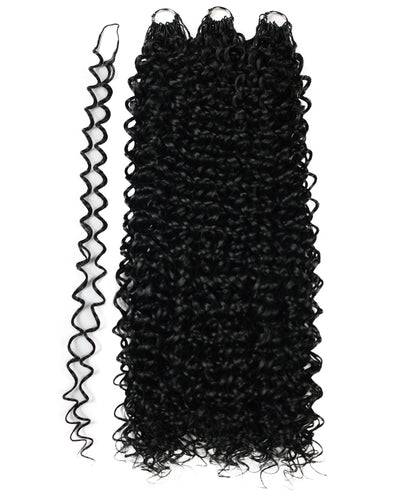 LUXLUXE Water Curl Synthetic Crochet Hair Extensions – Available in 14"  78g 18" 100g & 22" 120g Pre Separated 100 Strands Feather Hairpiece for Natural Bouncy Curls