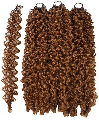 LUXLUXE Burmese Synthetic Crochet Hair Extensions – 14" 78g, 18" 100g, 22" 120g Pre Separated 100 Strands Feather Hairpiece for Soft Curly Protective Styles