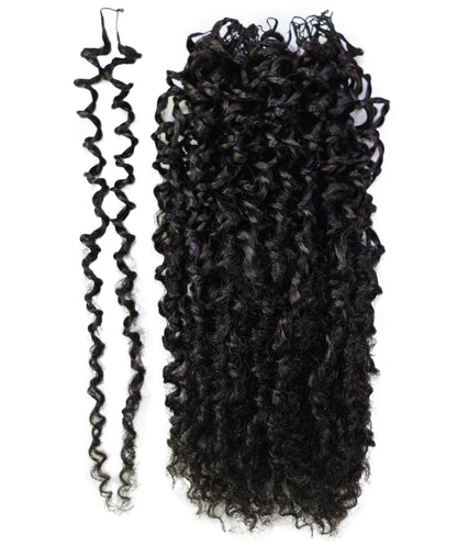 LUXLUXE Knotless Micro Yanky Curly Pre Looped Crochet Human Hair Extensions - Natural Black 14" 40g 16" 45g & 18" 50g Pre Separated 40 Strands Feather Protective Style