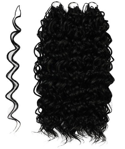 LUXLUXE Hawaiian Synthetic Crochet Hair Extensions – 14" 78g, 18" 100g, 22" 120g  Pre Separated 100 Strands Feather Hairpiece for Curly Protective Styles