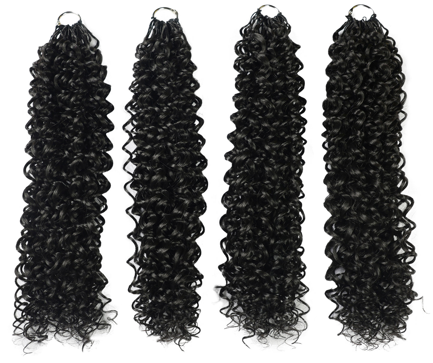 LUXLUXE Water Curl Synthetic Crochet Hair Extensions – Available in 14"  78g 18" 100g & 22" 120g Pre Separated 100 Strands Feather Hairpiece for Natural Bouncy Curls