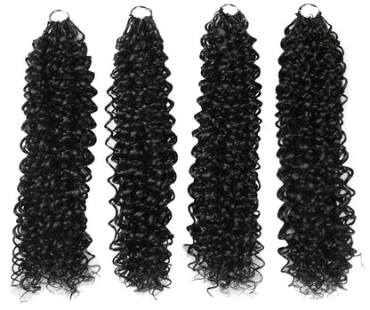 LUXLUXE Water Curl Synthetic Crochet Hair Extensions – Available in 14"  78g 18" 100g & 22" 120g Pre Separated 100 Strands Feather Hairpiece for Natural Bouncy Curls
