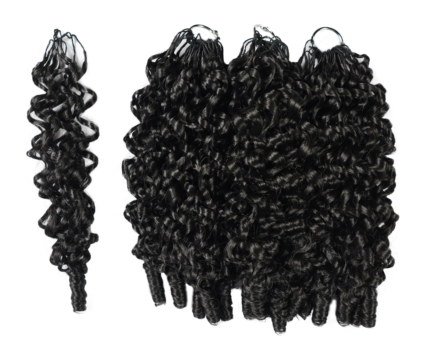 LUXLUXE Burmese Synthetic Crochet Hair Extensions – 14" 78g, 18" 100g, 22" 120g Pre Separated 100 Strands Feather Hairpiece for Soft Curly Protective Styles