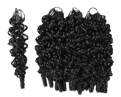 LUXLUXE Burmese Synthetic Crochet Hair Extensions – 14" 78g, 18" 100g, 22" 120g Pre Separated 100 Strands Feather Hairpiece for Soft Curly Protective Styles