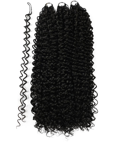 LUXLUXE Water Curl Synthetic Crochet Hair Extensions – Available in 14"  78g 18" 100g & 22" 120g Pre Separated 100 Strands Feather Hairpiece for Natural Bouncy Curls